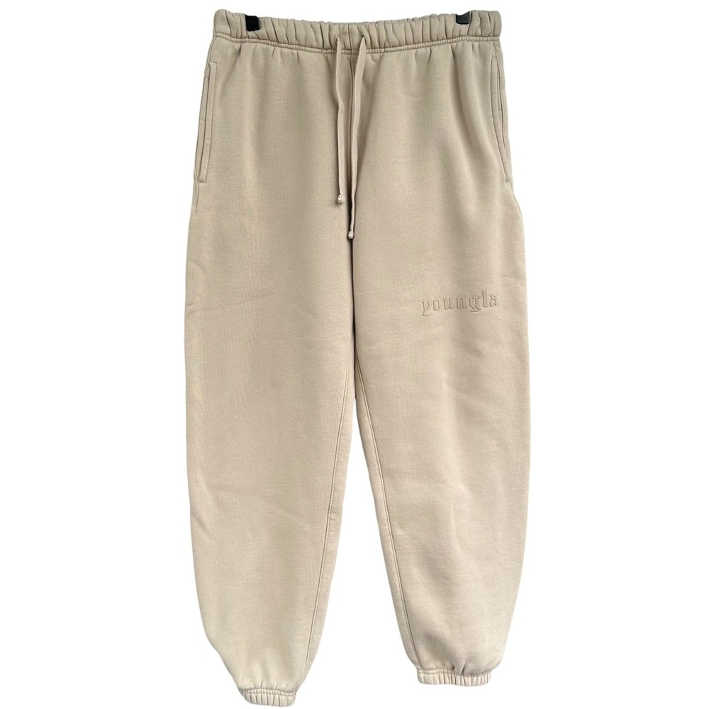YoungLA 266 Cloud 9 Joggers Tan Heavyweight Sweatpants Mens Size Medium